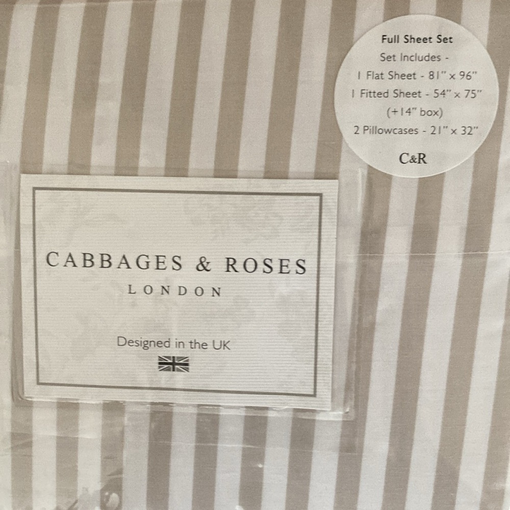 Cabbages & Roses London Striped Sheet Set - Picture 3 of 5